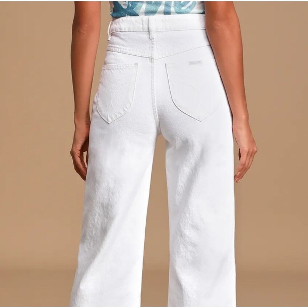 Rolla's High Rise Wide Leg Old Mate Vintage White 100% Cotton Jeans Women's 29 - Picture 2 of 15
